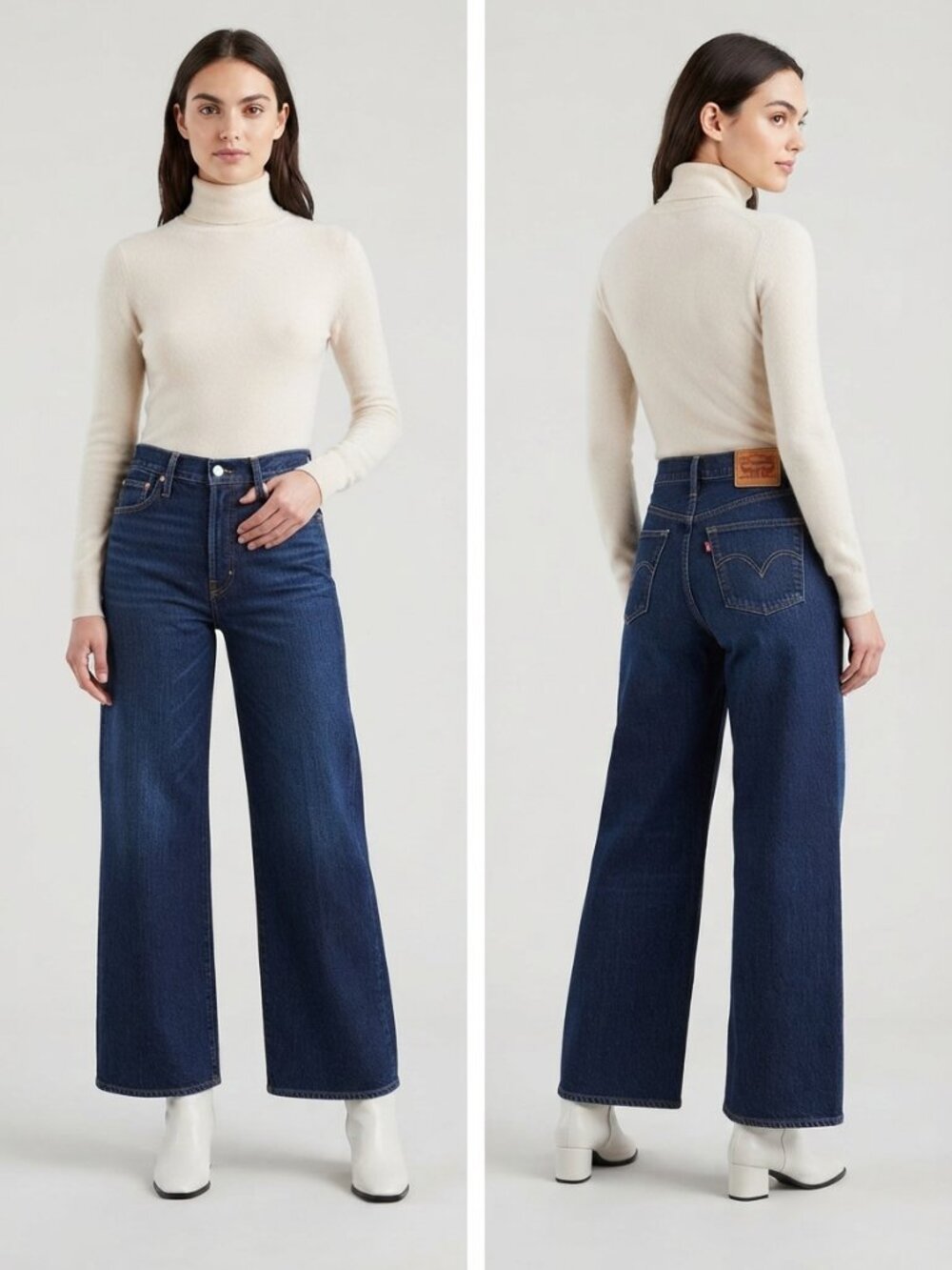 Levi's High Rise Wide Leg Jeans Dark Wash Size 26 NWT